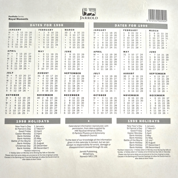 1998 Collectors British Royal Family Calendar 12 Month - Picture 3 of 6